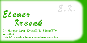 elemer kresak business card